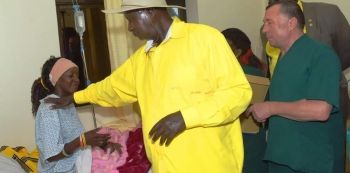 President Museveni visits Phina Mugerwa  in hospital