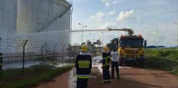 Tuesday Afternoon Fire at Entebbe International Airport caused by Fuel spill