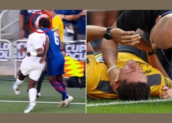 The bizarre injury of a linesman during a CONCACAF Gold Cup match