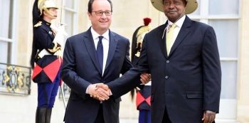 Presidents Museveni and Hollande hold bilateral talks in France – Photos