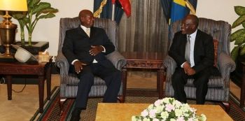 Museveni-Magufuli Hold Talks ahead of the 2 day EAC Extra Ordinary Summit - Photos