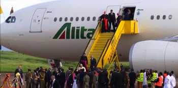 Pope Francis Touches Down In Uganda (Video)