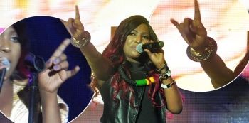 Illuminati Alert: Irene Ntale Flashed Satanic Symbols at her Debut Concert — Photos