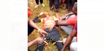 Unfit Bryan White Collapses At Kabaka Birthday Run