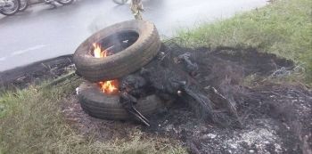 Suspected Motorcycle thief burnt to ashes 