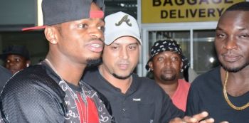 Diamond Platinumz Touches Down At Entebbe Airport—Photos.