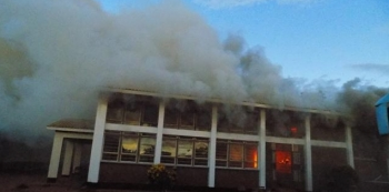 Shocker! Gulu University Students Strike, Burn Down The Main Hall