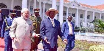 Indian Premier Modi arrives for first visit to Uganda in 21 years