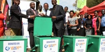 Uganda Baati Donates MUBS 50 Dustbins