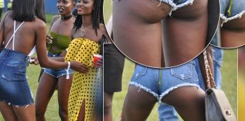 Blankets & Wine: This Hot Babe's BUTT Cheeks were All over the Place — Photos!