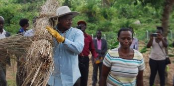 From drip Irrigation to Mulching; Museveni demonstrates more Improved Farming tactics