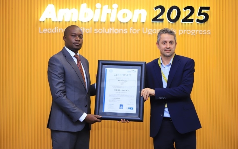 MTN Uganda receives International Standards Certification- ISO 27001 on Information Security Management System