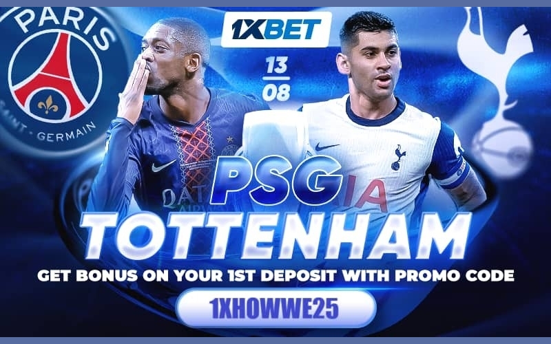 Paris Saint-Germain vs Tottenham Hotspur: bet on the exciting battle for the UEFA Super Cup on 1xBet!