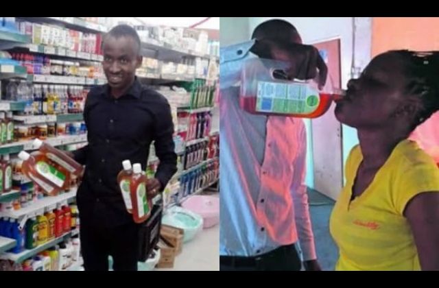 Pastor Makes Church Members drink Dettol, Seen buying more