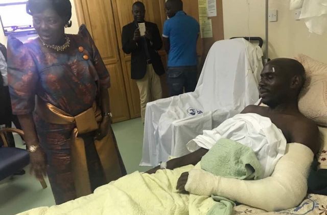 Speaker Of Parliament Visits  SK Mbuga In The Hospital