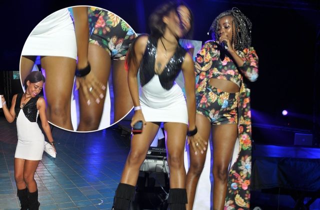 Shock as Sheila Saltofte Sexually Moves Hand Up Sheebah’s Crotch at Club Mega Fest