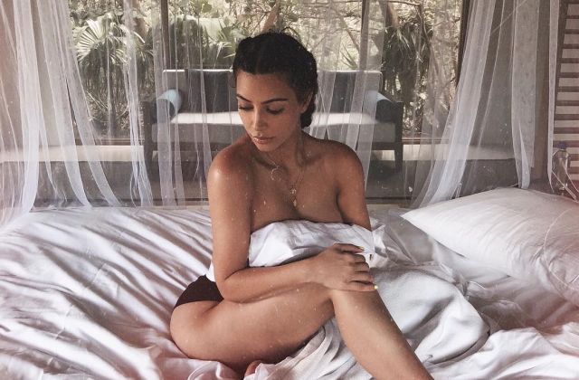 Kim Kardashian Goes Topless On Instagram