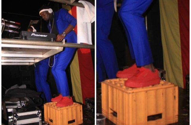 Regrets Of Being Short …DJ Roja Supports His Height With Beer Crate At Mix Tape Party