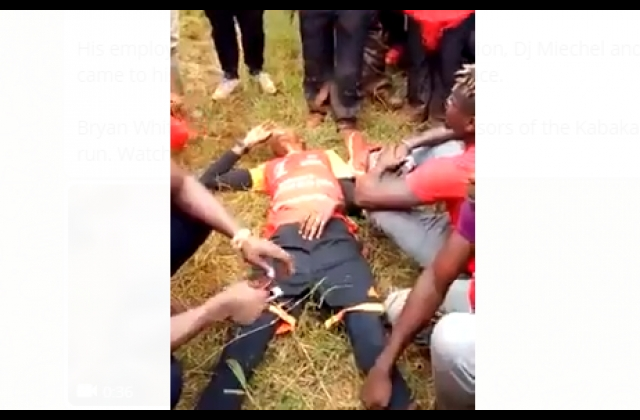 Unfit Bryan White Collapses At Kabaka Birthday Run