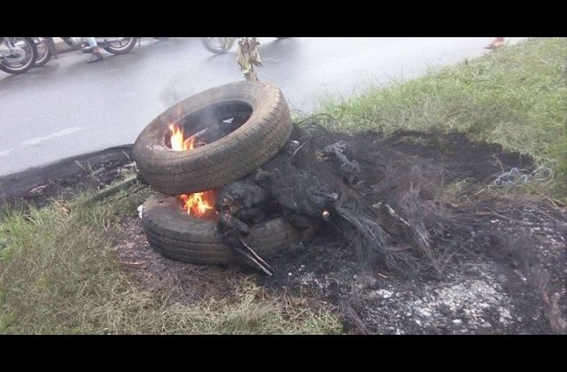 Suspected Motorcycle thief burnt to ashes 