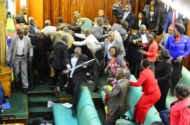 Chairs, Microphone stands Broken as Security arrests Opposition MPs