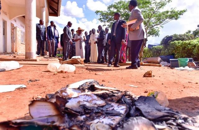 Education Minister Janet Museveni visits St. Bernard SS after fire outbreak, promises to capture culprits