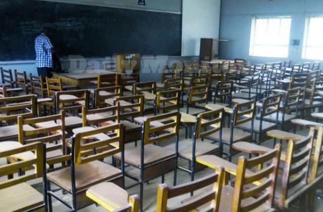 Empty Class Rooms on day one of MUK new Semester