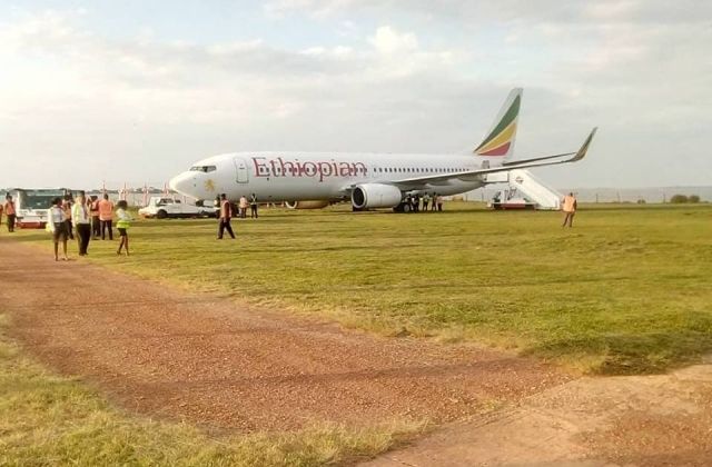 Panic at Entebbe as Ethiopian aircraft skids off runway
