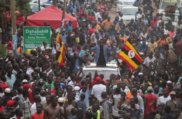 PIC: Bobi Wine Shakes Mbale Town
