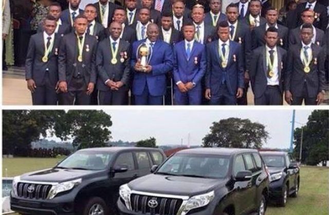 President Kabila awards each member of CHAN 2016 winning squad with a brand new Toyota Land Cruiser Prado