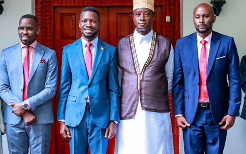 Bobi Wine Meets Prince Kassim Nakibinge, Calls for Peaceful Elections
