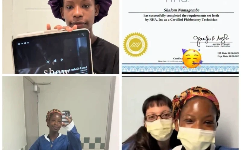 Bobi Wine's Daughter Shalom Becomes Certified Phlebotomy Technician