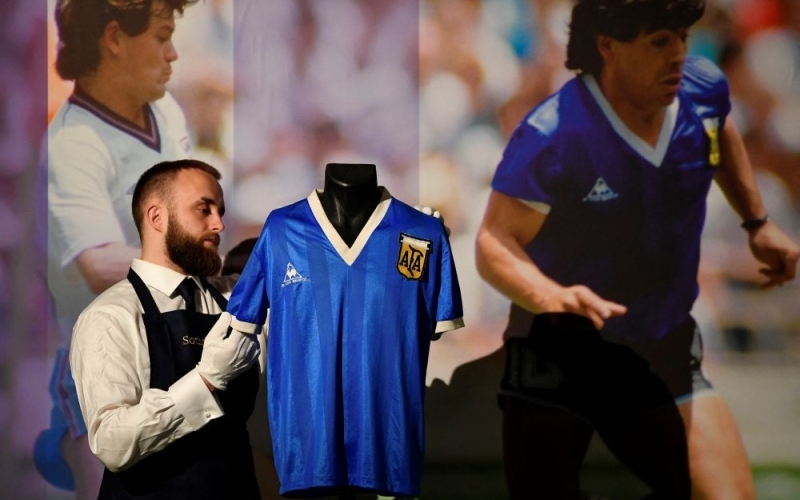 Diego Maradona's famous 'Hand of God' shirt sells for over £7m at auction